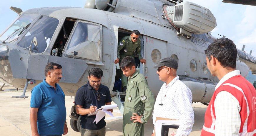 मंडी के दूरदराज क्षेत्रों में वायु सेना के हेलीकॉप्टर से पहुंचाई गई राशन-दवाइयों की खेप