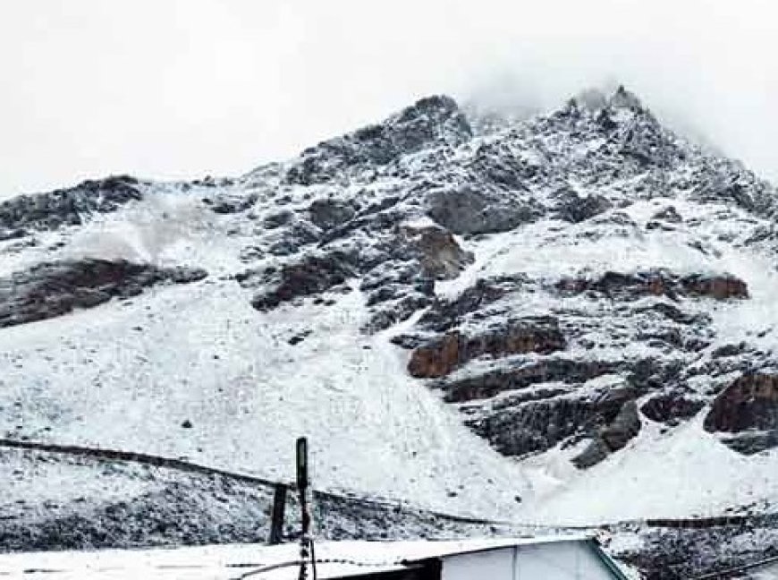 लाहुल-स्पीति की चोटियों में बर्फबारी का दौर जारी, मार्ग पर वाहनों की आवजाही बंद