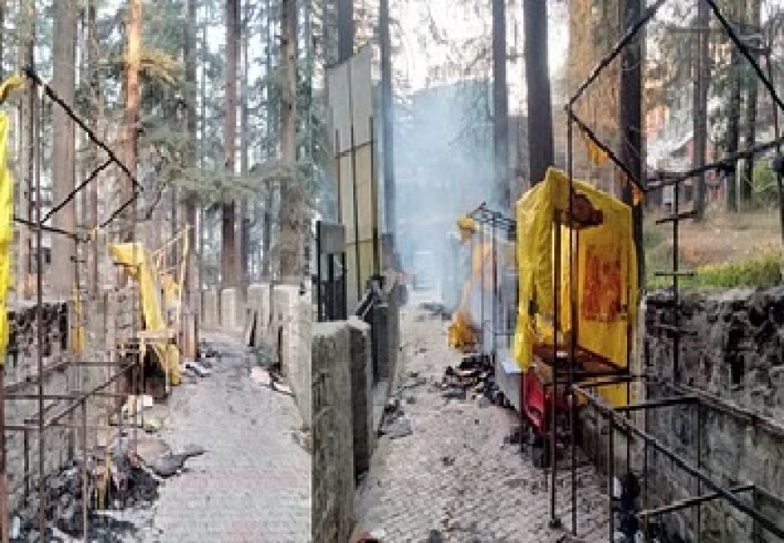 हिडिंबा मंदिर के समीप अस्थायी दुकानों में भड़की आग, लाखों का नुकसान 