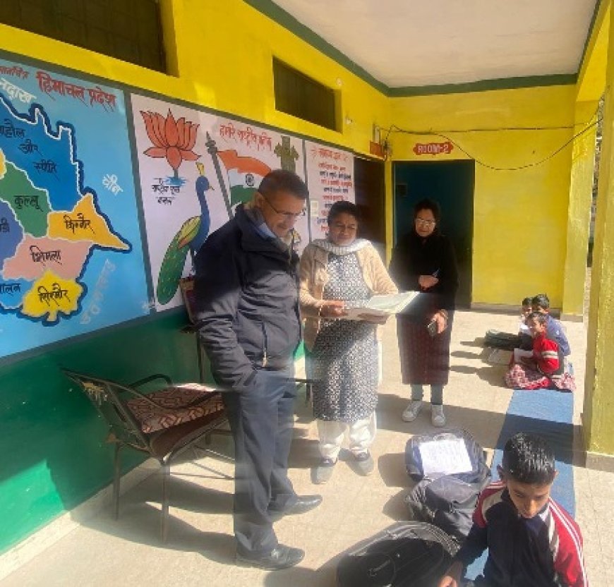उपायुक्त ने नेहली धीड़ा राजकीय प्राथमिक पाठशाला और ग्राम पंचायत का किया औचक निरीक्षण 