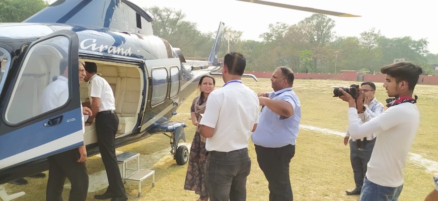 जब अचानक चुनावी व्यय पर्यवेक्षक डॉ. कुंदन यादव किया मुख्यमंत्री के हेलीकॉप्टर का निरीक्षण