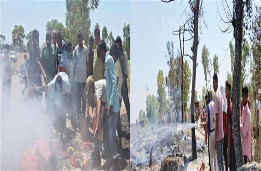 इंदौरा के मंड में भीषण अग्निकांड , 50 झुग्गियां जल कर राख , 15 परिवारों बेघर 
