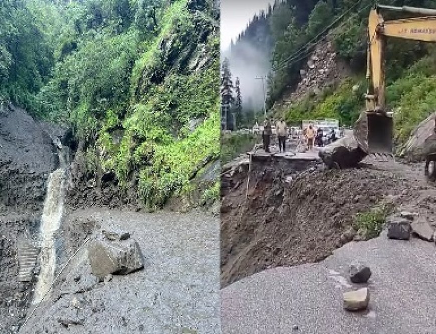 बादल फटने से बढ़ा नाले का जलस्तर,नोगली-तकलेच सड़क का 30 मीटर हिस्सा ध्वस्त