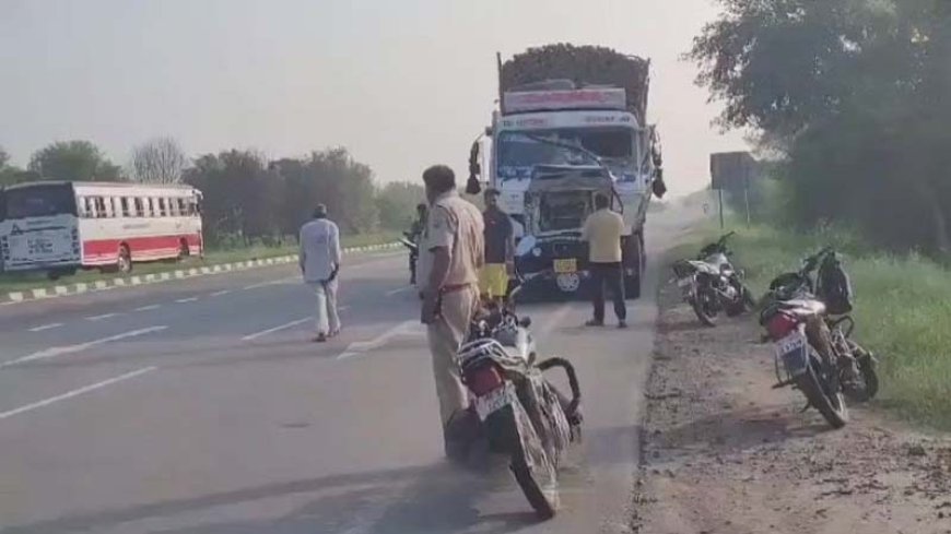 श्रद्धालुओं से भरी गाड़ी को ट्रक ने मारी टक्कर , आठ की मौत , दस घायल , गोगामेड़ी धाम जा रहे थे लोग