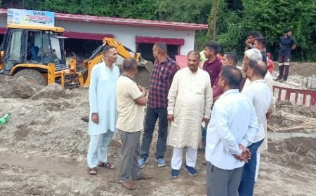 पूर्व ऊर्जा मंत्री सुखराम चौधरी ने गिरिपार क्षेत्र के आपदा प्रभावित क्षेत्र का किया दौरा 