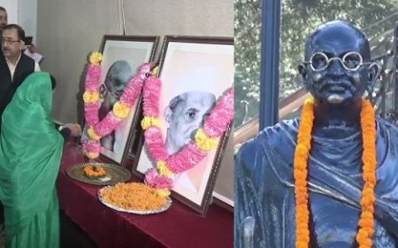 कांग्रेस व भाजपा कार्यकताओं ने महात्मा गांधी को श्रद्धांजलि की अर्पित 