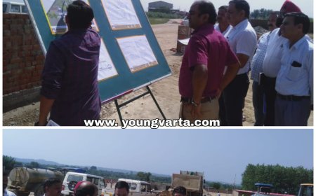 पीडब्ल्यूडी सचिव डॉ. अभिषेक जैन ने किया ड्राइविंग प्रशिक्षण ट्रैक एवं ट्रैफिक पार्क के निर्माण कार्य का निरीक्षण