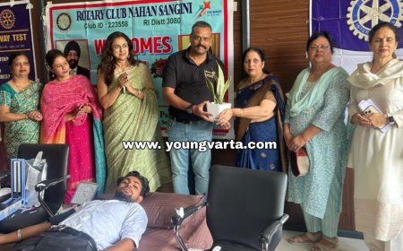 रोटरी क्लब नाहन संगिनी ने एकत्रित किया 60 यूनिट ब्लड , कालाअंब में लगाया रक्त जांच शिविर 