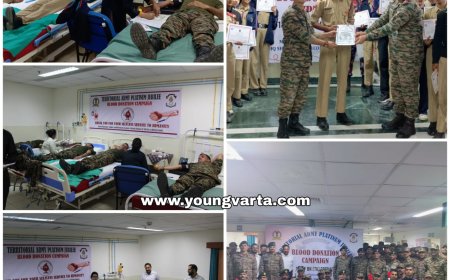 जीवन बचाने के लिए आगे आये टीए सैनिक , रक्तदान अभियान के तहत एकत्रित किया 97 यूनिट रक्त