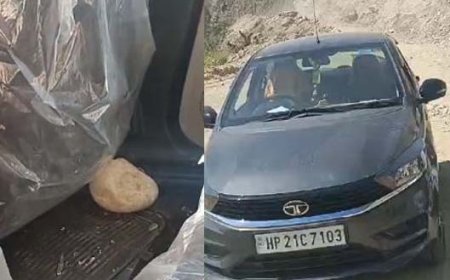 चलती गाड़ी पर पहाड़ी से अचानक गिरा पत्थर, घटना में कोई हताहत नहीं 