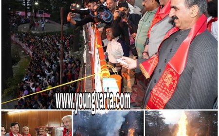 मुख्यमंत्री ने जाखू में रावण, मेघनाथ और कुंभकरण के पुतलों का किया दहन