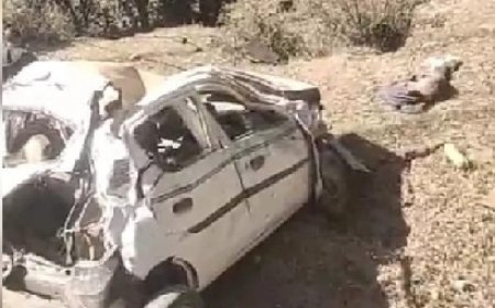 दर्दनाक : अनियंत्रित होकर  गहरी खाई में गिरी मारुति कार, हादसे में पांच युवकों की मौत