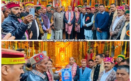 बौंस में ऋषि पराशर के नए मंदिर की प्राण प्रतिष्ठा समारोह में पहुंचे पूर्व मुख्यमंत्री जयराम ठाकुर