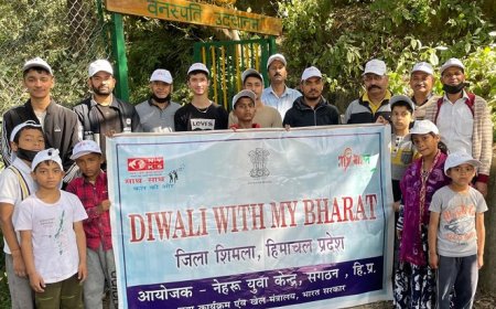 नेहरू युवा केंद्र शिमला ने 'दिवाली विद माय भारत' कार्यक्रम के तहत स्वच्छता अभियान का आयोजन