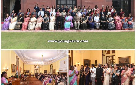 राष्ट्रपति द्रौपदी मुर्मु ने भारतीय विमानन क्षेत्र की सफल महिला अधिकारियों से की  मुलाकात