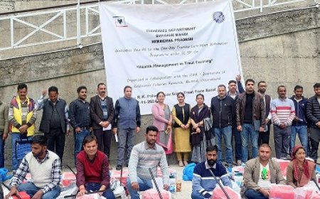 ट्राउट मछली पालकों के लिए बरोट में एक दिवसीय प्रशिक्षण कार्यक्रम आयोजित