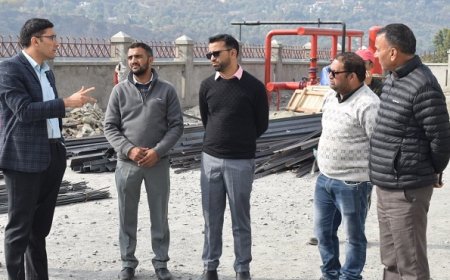 उपायुक्त मुकेश रेपसवाल ने भाषा कला एवं संस्कृति विभाग के निर्माणधीन बहुउद्देशीय भवन का किया निरीक्षण