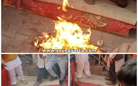 पुलिस की मौजूदगी में भाजपा ने जलाया सरकार का पुतला , मूकदर्शक बन रह गए सुरक्षाकर्मी 