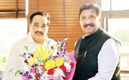 उपमुख्यमंत्री मुकेश अग्निहोत्री ने केंद्रीय जलशक्ति मंत्री सीआर पाटिल से की मुलाकात