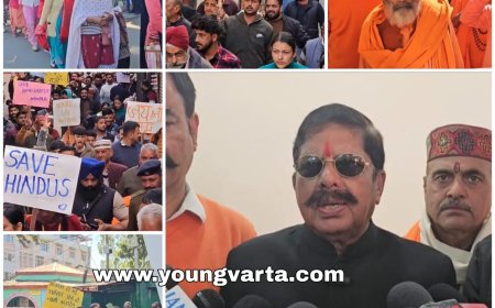 बांग्लादेश में हिंदुओं पर हो रहे अत्याचारों के खिलाफ आक्रोश , नाहन में हिंदू संगठनों की आक्रोश रैली