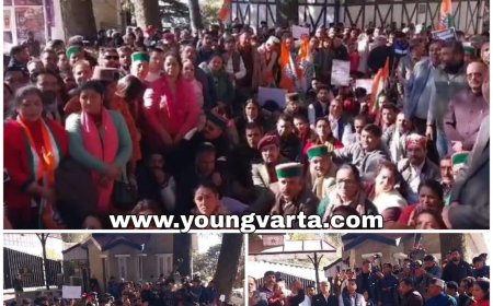 शिमला में राजभवन के बाहर गरजी कांग्रेस, अडानी और मणिपुर में हिंसा को लेकर केंद्र सरकार को घेरा 