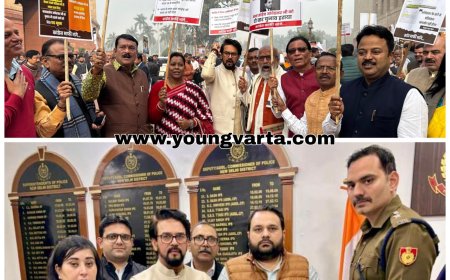 भाजपा सांसदों को धक्का देने के आरोप में राहुल गांधी के ख़िलाफ़ थाने पहुँचे अनुराग ठाकुर, बांसुरी स्वराज व हेमांग जोशी