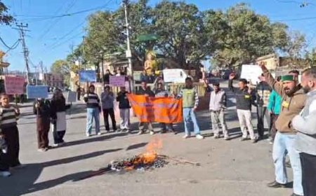 नाहन में ABVP ने  प्रदेश सरकार के खिलाफ किया जोरदार विरोध प्रदर्शन  