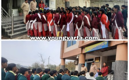 पुलिस की कार्यशैली जानने महिला थाना स्कूल के बच्चे , एसपी विनोद धीमान बोले , बच्चों तक कानून की बात पहुंचाना जरूरी