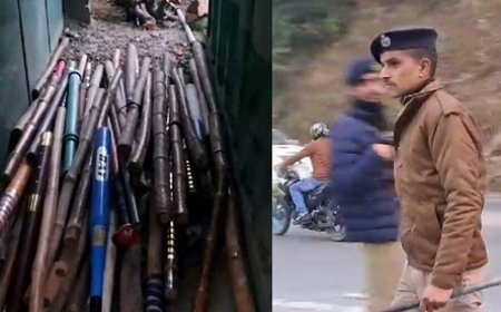 शिमला आने वाले वाहनों पर पुलिस की नजर शोघी बैरियर पर वाहनों से डंडे व रॉड जब्त