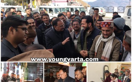 उद्योग मंत्री ने शिलाई प्रवास के दौरान सुनी जनसमस्याएं , एनएच 707 पर चल रहे कार्य का किया निरीक्षण