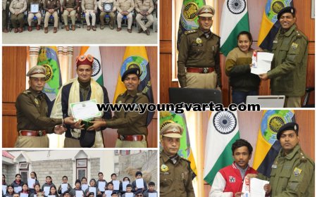 उत्कृष्ट कार्य करने वाले पुलिस जवानों को मिला सम्मान , एसपी मयंक चौधरी ने बांटे प्रशंसा पत्र