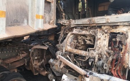 शिमला बाइपास के मटक माजरी में हुए सड़क हादसे में ट्रक में फंसे चालक की दर्दनाक मौत