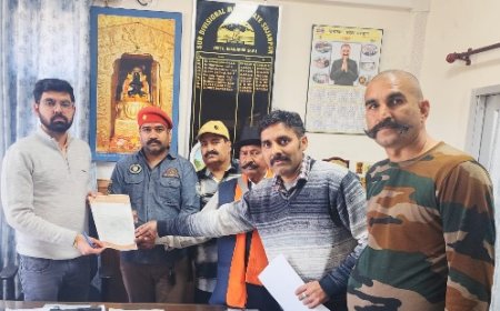 देवभूमि क्षत्रिय संगठन ने वीर शिरोमणि महाराणा प्रताप की मूर्ति का स्थान न बदलने हेतु SDM को सौंपा ज्ञापन 