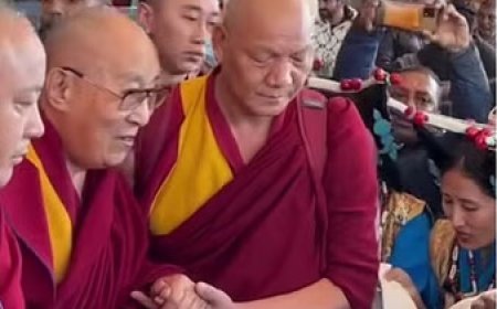 कर्नाटक दौरे से डेढ़ माह बाद अपने निवास स्थान लौटे दलाई लामा,लोगों ने पारंपरिक वाद्य यंत्रों के साथ किया स्वागत  