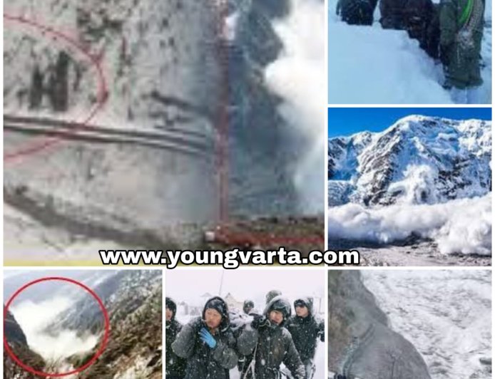 उत्तराखंड मे माणा कैंप के पास भारी हिमस्खलन , बर्फ में दबे 57 मजदूर , 10 को बाहर निकाला , भारी बर्फबारी के कारण रेस्क्यू ऑपरेशन बंद