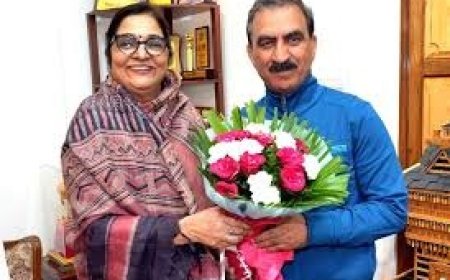 रजनी पाटिल ने सीएम सुक्खू से उनके सरकारी आवास ओक ओवर में की भेंट 