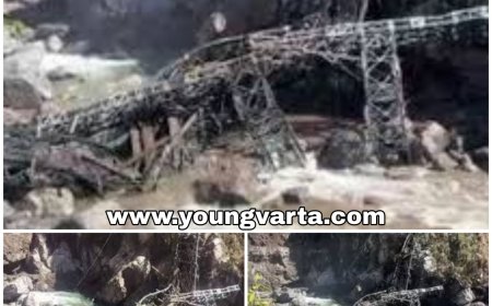 चमोली के गोविंदघाट के समीप दरका पहाड़ , हेमकुंड साहिब को जोड़ने वाला पुल क्षतिग्रस्त