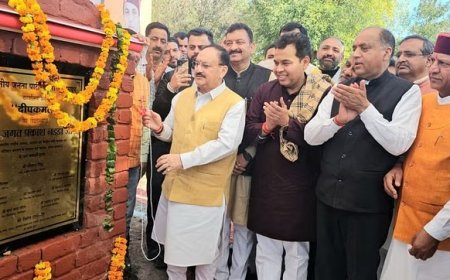 अपने दो दिन के दौरे पर बिलासपुर पहुंचे जगत प्रकाश नड्डा, भाजपा कार्यालय का किया शिलान्यास