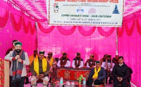 किन्नौर की रकच्छम ग्राम पंचायत में तीन दिवसीय हिम मूर्तिकला पर कार्यशाला आयोजित