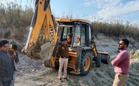 अवैध खनन के खिलाफ प्रशासन की सख्ती,खनन नियमों के उल्लंघन पर जेसीबी जब्त