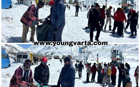 स्नो मैराथन प्रतिभागियों ने शुरू किया स्वच्छता अभियान , हिमालय संरक्षण के प्रति पर्यटकों को किया जागरूक 