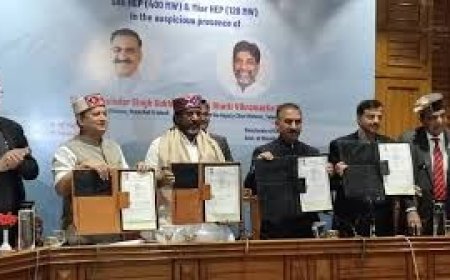 शिमला में हिमाचल और तेलंगाना सरकार के बीच लाहौल स्पीति में बनने वाले दो हाइड्रो प्रोजेक्ट्स को लेकर MOU साइन 