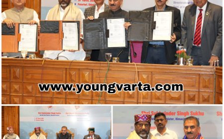 हिमाचल में दो जल विद्युत प्रोजेक्ट लगाएगा तेलंगाना , दोनों राज्यों के बीच हुआ एमओयू , 5000 को मिलेगा रोजगार