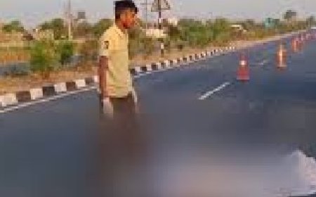 दर्दनाक : अज्ञात वाहन ने कुचला राहगी, हादसे में राहगीर की मौके पर ही मौत