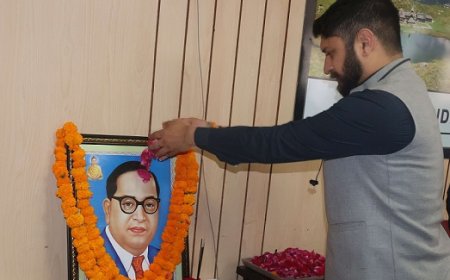 उपायुक्त मंडी ने भारत रत्न बाबा साहेब डॉ. भीमराव अम्बेडकर की जन्म-जयंती पर पुष्पांजलि की अर्पित 