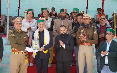 किन्नौर के आई.टी.बी.पी ग्राउंड में जिला स्तरीय हिमाचल दिवस समारोह की धूम, राजेश धर्माणी ने किया ध्वजारोहण