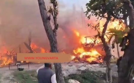 पांवटा के गोंदपुर में अचानक गुजरों के डेरों में लगी आग, घटना में आधा दर्जन परिवार हुए बेघर