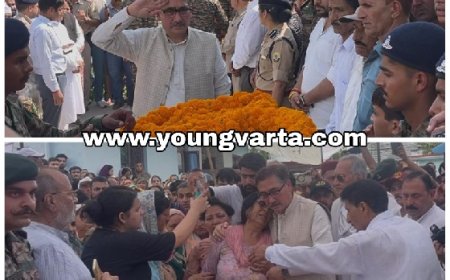 राजौरी में शहीद हुए सूबेदार मेजर पवन कुमार सैन्य सम्मान के साथ पंचतत्व में विलीन,छोटे भाई ने दी मुखाग्नि  