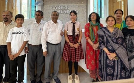 करियर एकेडमी की छात्रा ऐशना सैनी ने वाणिज्य संकाय में प्रदेशभर में पाया 9वां स्थान, स्कूल व अभिभावक का नाम किया रोशन  