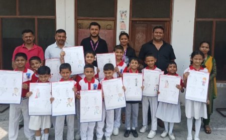 लाइफ इंश्योरेंस कम्पनी नाहन के सौजन्य  से डीएवीएन पब्लिक स्कूल ददाहू में चित्रकला प्रतियोगिता का आयोजन